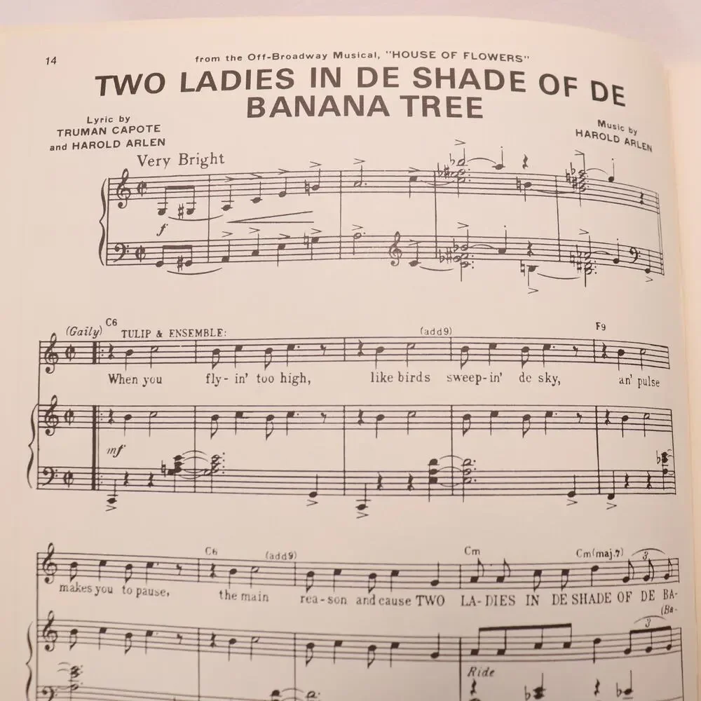 House of Flowers Vocal Selections Songbook Truman Capote 1968 Harwin Musical